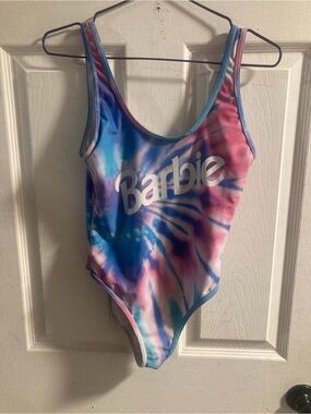 Barbie Pink & Blue Tie-Dye One-Piece Swimsuit
